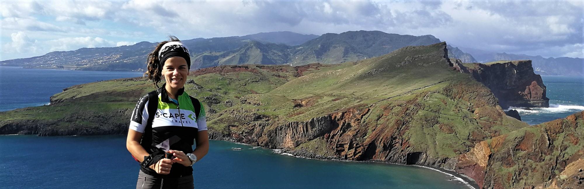 Senderista en la isla de Madeira