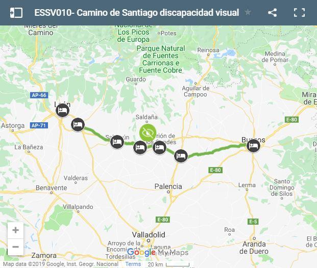 Mapa Camino de Santiago Francés de Burgos a León