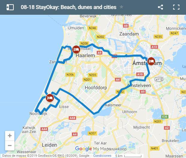 Mapa rutas en bici con niños por Holanda