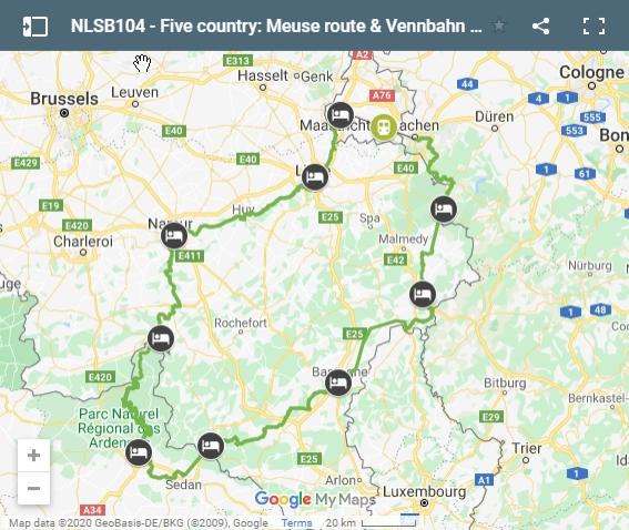 Mapa ruta en bicicleta por el Meuse y el Vennbahn