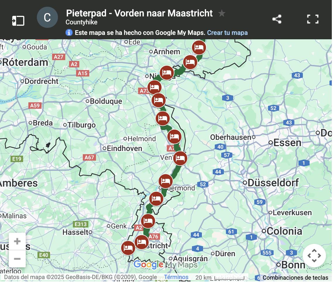 Mapa Vorden a Maastricht