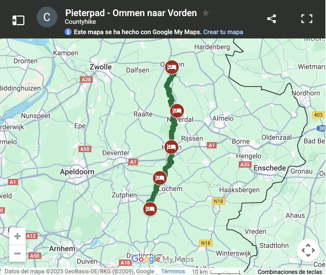Mapa De Ommen a Vorden