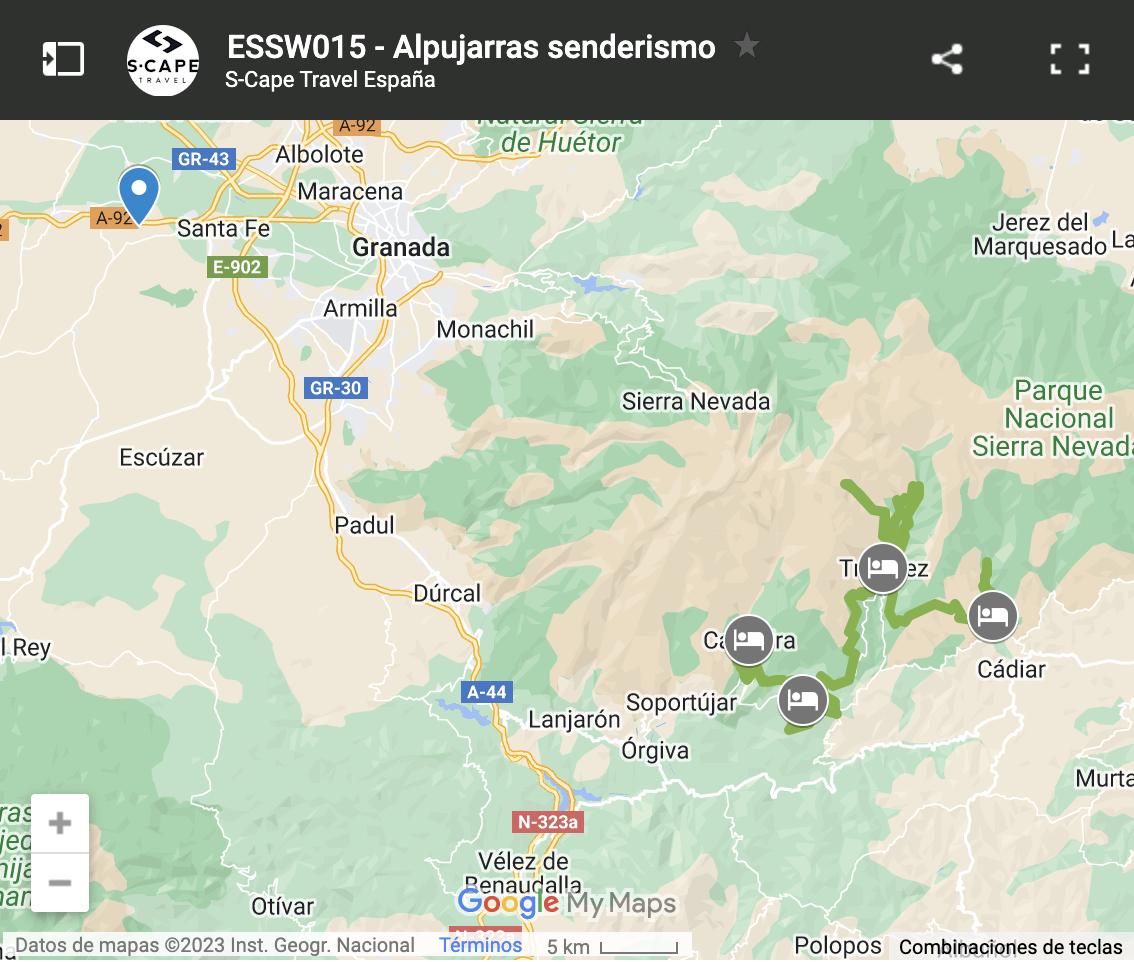 Mapa Rutas senderismo Alpujarras