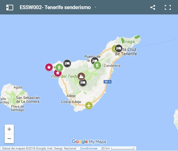 Mapa Tenerife senderismo a tu aire