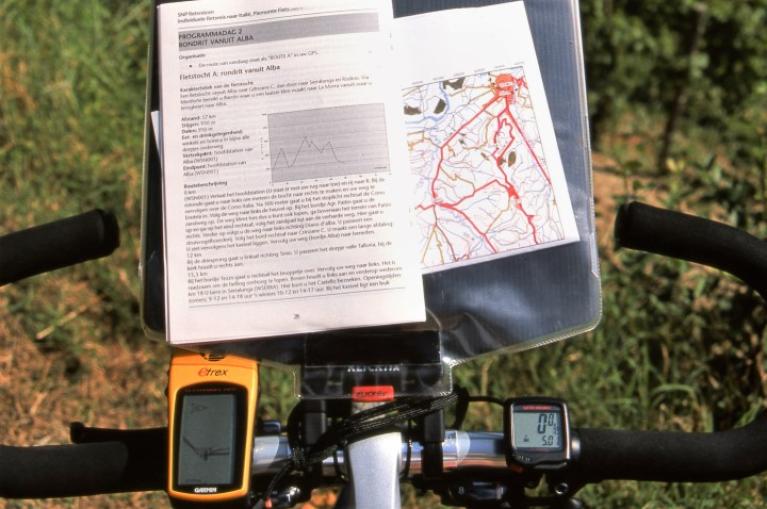 Mapa rutas en bicicleta por el Piamonte