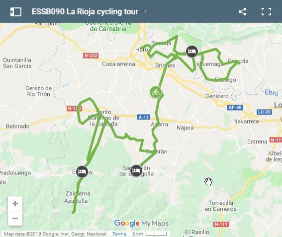 Mapa rutas bicicleta La Rioja