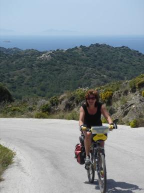Ciclista en la isla de Rodas