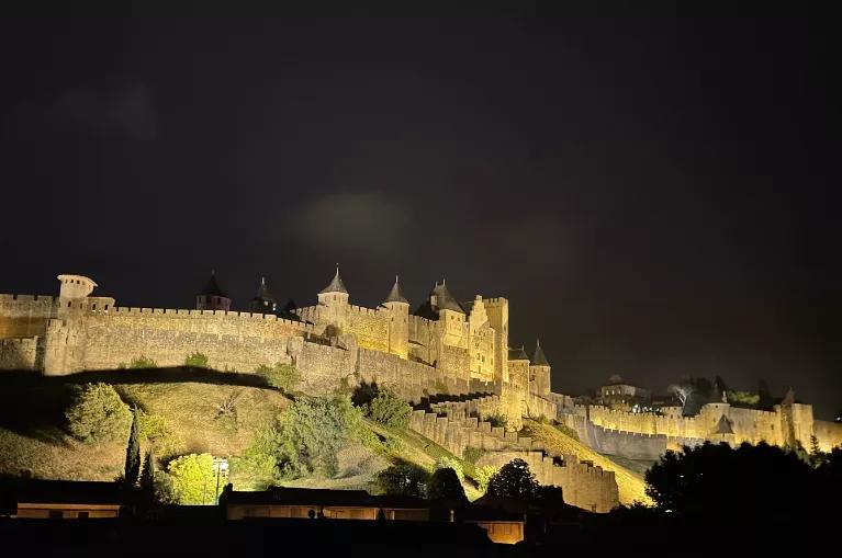 Panoramica castillo de noche