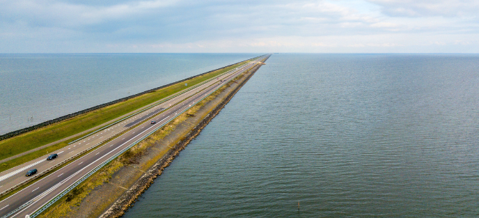 El dique Afsluitdik en los Paises Bajos