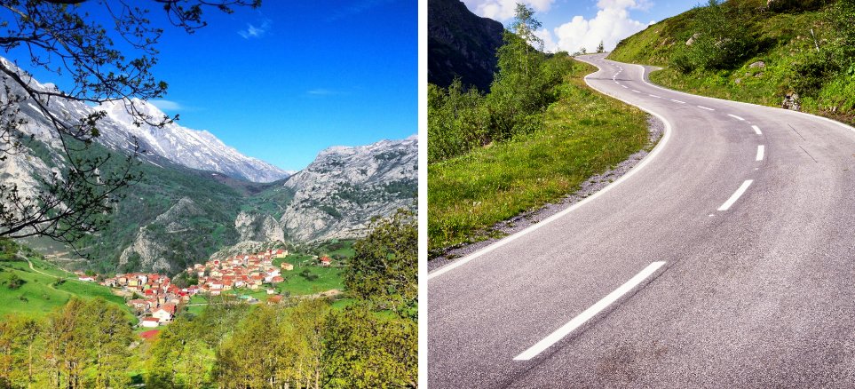 Dos fotos hechas subiendo a Sotres (Cabrales) en bici