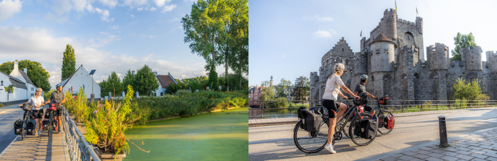 Pareja en bici por Flandes