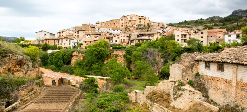 El pueblo de Beceite, en Matarraña, Aragón